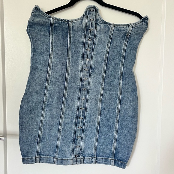 Fashion Nova Dresses & Skirts - Fashion Nova Blue Strapless Denim Dress